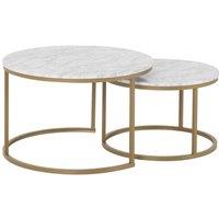 Seconique Dallas Round Coffee Table Set - Marble Gold Effect