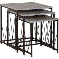 Seconique Athens Square Nest Of Tables - Concrete Effect, Grey