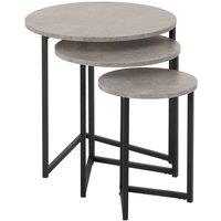 Seconique Athens Round 3Pc Nest Of Tables - Concrete Effect, Grey