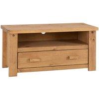 Seconique Tortilla Flat Screen Tv Unit - Distressed Waxed Pine, Brown