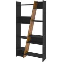 Seconique Naples Tall Bookcase - Black Pine Effect, Multi