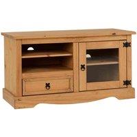 Seconique Corona Entertainment Unit - Distressed Waxed Pine Glass