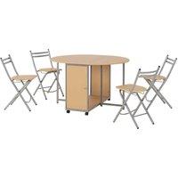 Seconique Budget Butterfly Dining Set - Beech Silver, Brown