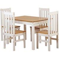 Seconique Ludlow 1 4 Dining Set - White Oak Effect, White