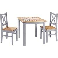 Seconique Salvador 1 2 Tile Top Dining Set - Grey Slate Distressed Waxed Pine, Multi