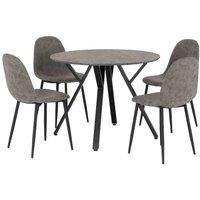 Seconique Athens Round Dining Set - Concrete Effect, Grey