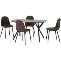 Seconique Athens Rectangular Dining Set - Medium Oak Effect Brown Pu, Brown