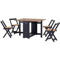 Seconique Santos Butterfly Dining Set - Blue/Waxed Pine, Blue