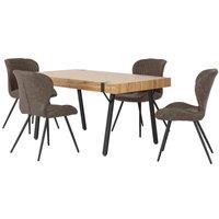Seconique Treviso & Quebec Dining Set - Light Oak Effect Brown Pu, Brown