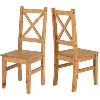 Seconique Salvador Dining Chair X 2- Distressed Waxed Pine