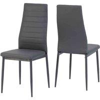 Seconique Abbey Dining Chair X 2 - Grey Pu, Grey