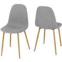 Seconique Barley Dining Chair X 4- Grey Fabric/Oak Effect