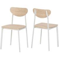 Seconique Riley Dining Chair X 2 - White Light Oak Effect Veneer