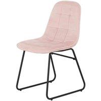 Seconique LUKas Dining Chair X 2 - Baby Pink Velvet, Pink