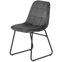 Seconique LUKas Dining Chair X 2 - Grey Velvet, Grey