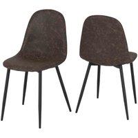 Seconique Athens Dining Chair X 2 - Brown Pu, Brown