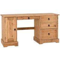 Seconique Corona Computer Desk - Distressed Waxed Pine, Brown