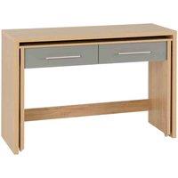 Seconique Seville 2 Drawer Slider Desk - Grey Gloss Light Oak Effect Veneer, Grey