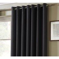 Essential Living Essential Eyelet Ring Top Curtains Charcoal 117cm x 183cm, Grey