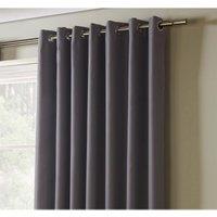 Essential Living Essential Eyelet Ring Top Curtains Silver 117cm x 183cm, Silver