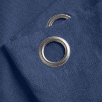 Essential Living Linen Look Eyelet Ring Top Blackout Curtains Blue 229cm x 183cm, Blue