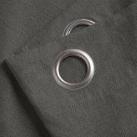 Essential Living Linen Look Eyelet Ring Top Blackout Curtains Charcoal 161cm x 183cm, Grey