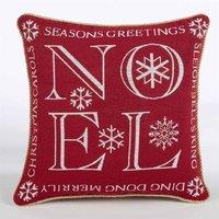 Essential Living Noel Red 18inch Christmas Cushion, Multi