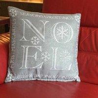 Essential Living Noel Silver 18inch Christmas Cushion, Multi