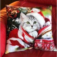 Essential Living Cat 18inch Christmas Cushion, Multi