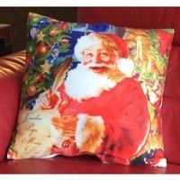 Essential Living Santa & List 18inch Christmas Cushion, Multi