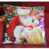 Essential Living Santa & Child 18inch Christmas Cushion, Multi
