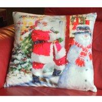 Essential Living Santa & House 18inch Christmas Cushion, Multi