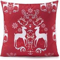 Essential Living Reindeer Red 18inch Christmas Cushion, Multi