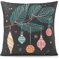 Essential Living Baubles 18inch Christmas Cushion, Multi