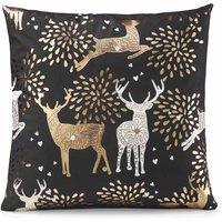 Essential Living Reindeer Gold 18inch Christmas Cushion, Multi