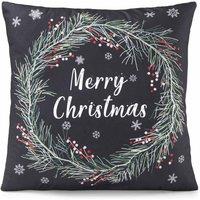 Essential Living Wreath 18inch Christmas Cushion, Multi