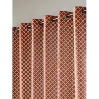 Essential Living Wold Eyelet Ring Top Curtains Orange 228cm x 183cm, Orange