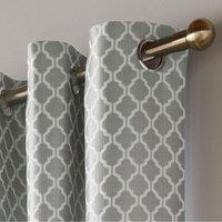 Essential Living Wold Eyelet Ring Top Curtains Silver 117cm x 137cm, Silver