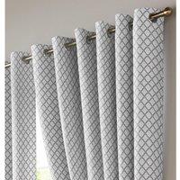 Essential Living Wold Eyelet Ring Top Curtains White 167cm x 137cm, White