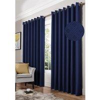 Essential Living Amond Eyelet Ring Top Curtains Blue 117cm x 183cm, Blue