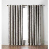 Essential Living Fern Eyelet Ring Top Curtains Cream 162cm x 228cm, Cream