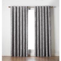 Essential Living Fern Eyelet Ring Top Curtains Latte 162cm x 183cm, Brown