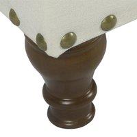 Essential Living Chelsea Storage Ottoman Bench - Cream Brass Upholstered With Flip Lid, Cream