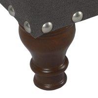 Essential Living Chelsea Storage Ottoman Bench - Charcoal Chrome Upholstered With Flip Lid, Grey