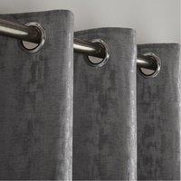 Essential Living Eswic Eyelet Ring Top Curtains Pewter 117cm x 183cm, Grey