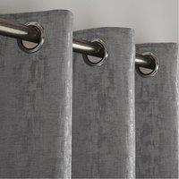 Essential Living Eswic Eyelet Ring Top Curtains Silver 168cm x 229cm, Silver