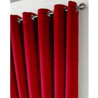 Essential Living Adiso Eyelet Ring Top Curtains 229cm x 183cm Red, Red