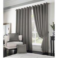 Essential Living Adiso Eyelet Ring Top Curtains 229cm x 183cm Silver, Silver