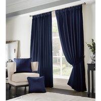 Essential Living Adiso Pencil Pleat Taped Top Curtains Navy 168cm x 137cm, Blue