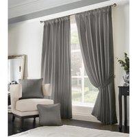 Essential Living Adiso Pencil Pleat Taped Top Curtains Silver 117cm x 183cm, Silver